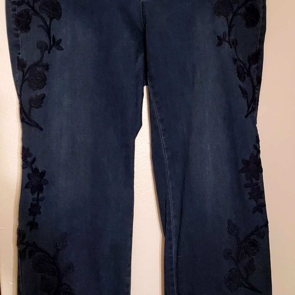 Ashley Stewart Size 18 Embroidered Jeans